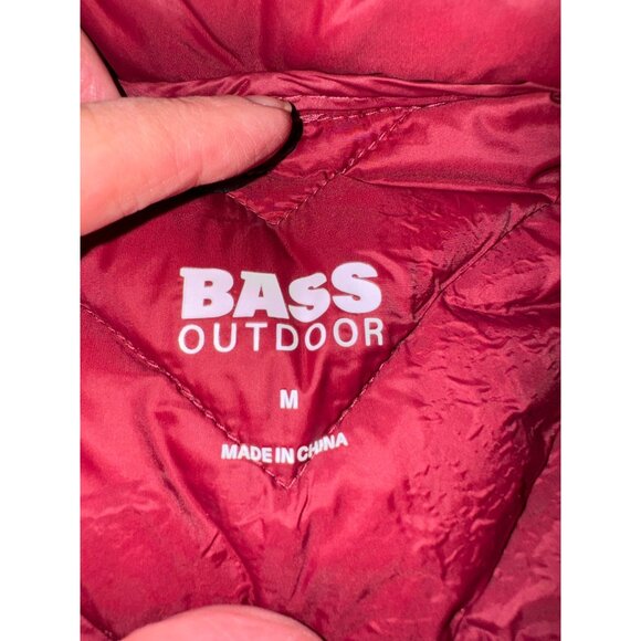 Bass Outdoor Womens Chevron Quilted Down Puffer Vest M Nylon Down Maroon Travel - Picture 7 of 14